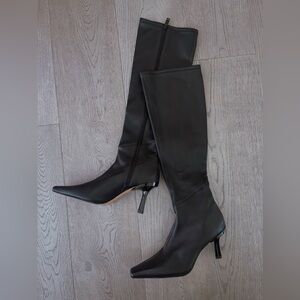 Knee High Kitten Heel Fitted Calf Leather Boots - New - & Other Stories